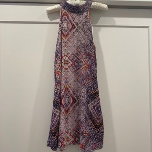 South Mon Under Lavender Pattern High-Neck Dress